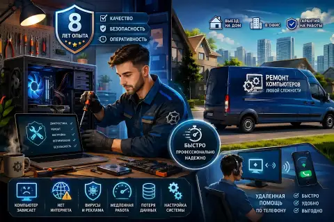 Ремонт компьютеров любой сложности с выездом на место 🚀

Ищете надежного специалиста для решения ком... - фотография