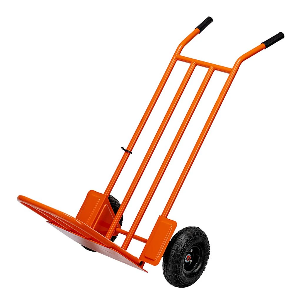 Продаётся ручная двухколесная тележка(6000 руб) с пневматическими колесами диаметром 260 мм и откидн... - фотография