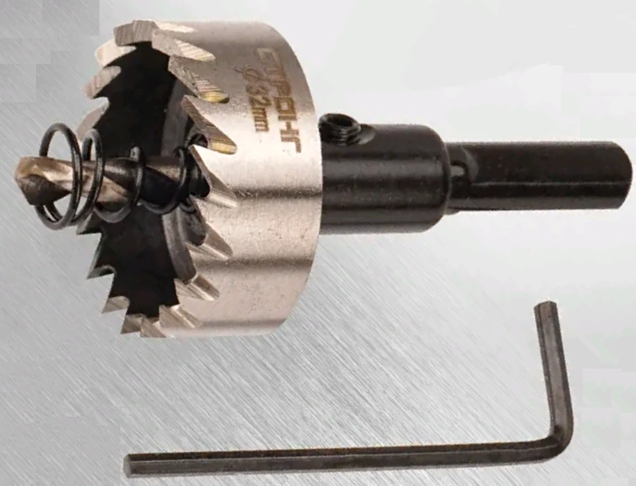 Цилиндрическая коронка сверлильная по металлу d 32 mm б/у. коронка по листовому металлу hss strong с... - фотография