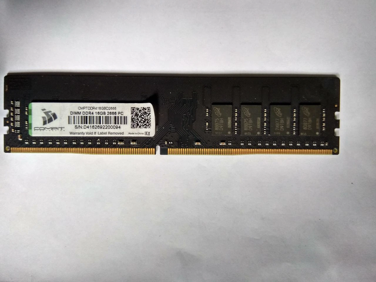 Продаются 2 планки оперативной памяти compit dimm ddr4 16gb 2666 pc по 2500,вместе-5000 руб. не подошли к моему процессору по частоте. не пересылаю, не обмениваю. встретиться можно в г. макеевка в р-не ост. ш-та батова, около маг. молоко или в центре макеевки - фотография - 2
